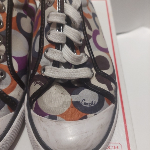 Coach Barrett Poppy sneakers brown patent trim - Picture 8 of 15